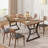 70.9" Large Dining Room Table for 6, Rectangular Kitchen Table with Heavy Duty Metal Legs, Farmhouse Wooden Dining Table for Big Family-1291254979
