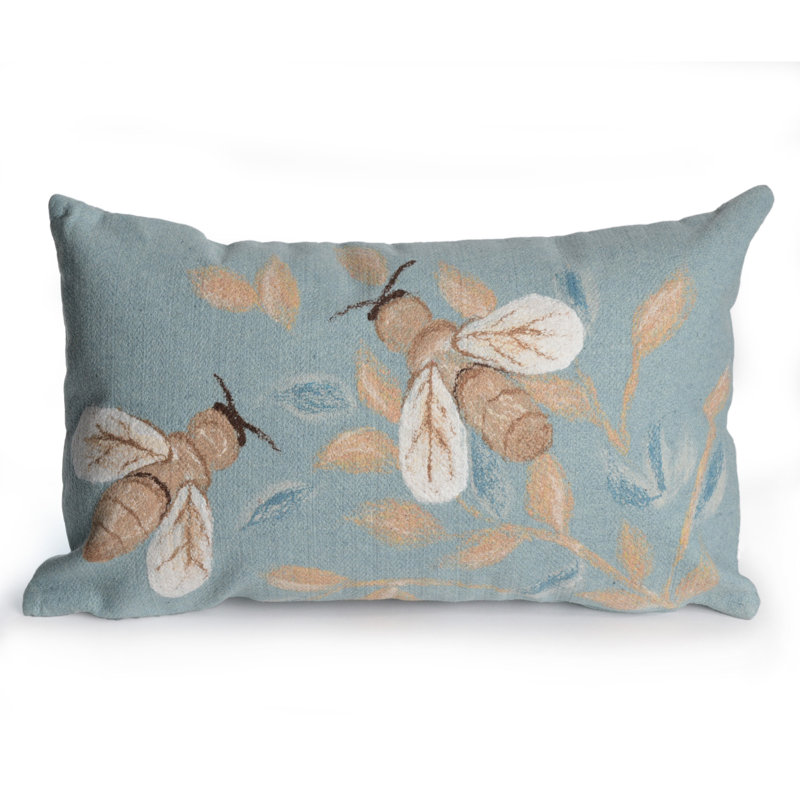 Visions III Bees Rectangular Pillow Cover & Insert, Blue