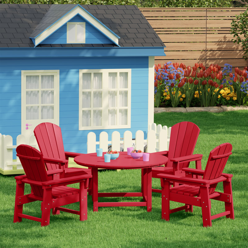 Ensemble de salle à manger 5 pièces Laguna Kids Adirondack, Rouge