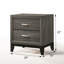 Table de chevet 2 tiroirs gris vieilli
