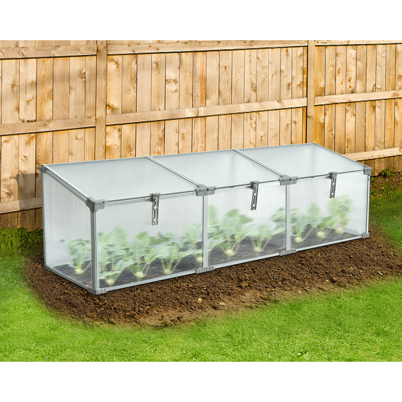 Hanover 70-Inch Triple Cold Frame Mini Greenhouse with Aluminum Frame