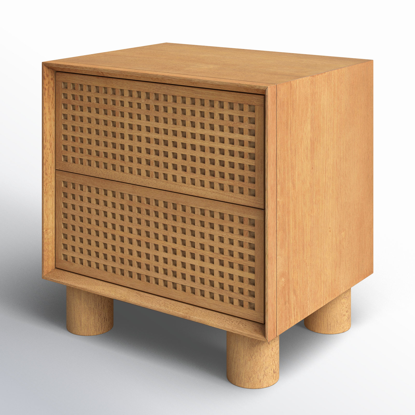2-Drawer Cross Hatch Nightstand