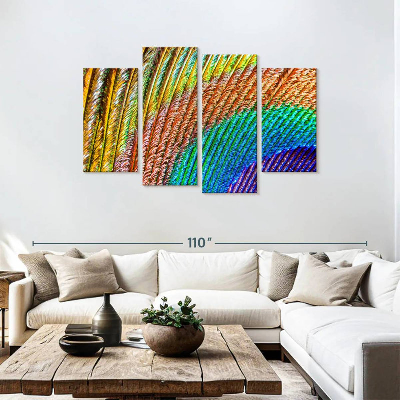 Brampt Abstract Peacock Feather, 48" H x 75" W