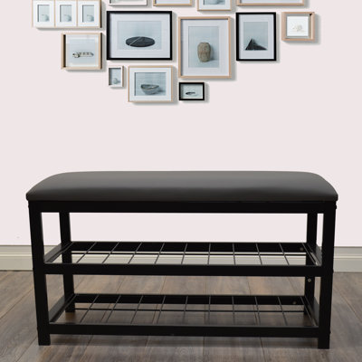 Banc de rangement pour chaussures à 2 niveaux 6 paires