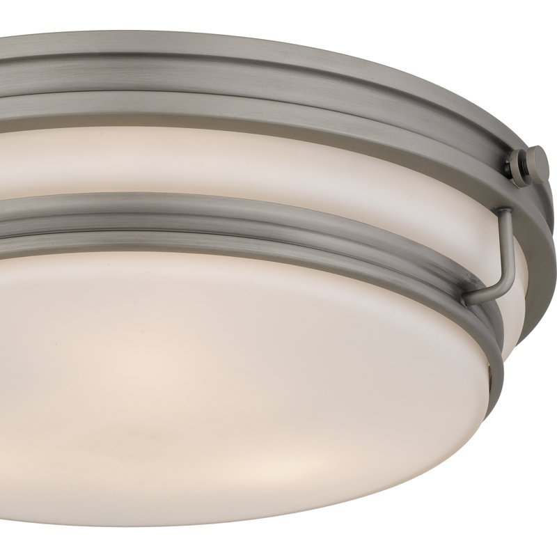Grafton 3-Light Weathered Flush Mount, Nickel