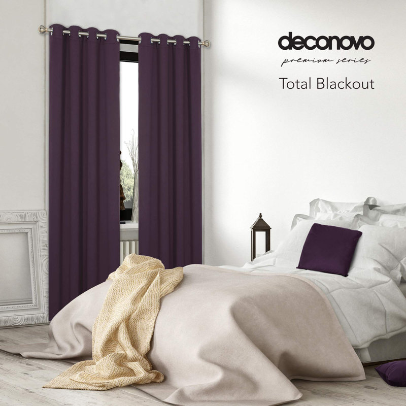 100 Percent Blackout with Liner Grommet Curtain Panel (Set of 4), 52" W x 45" L, Teal