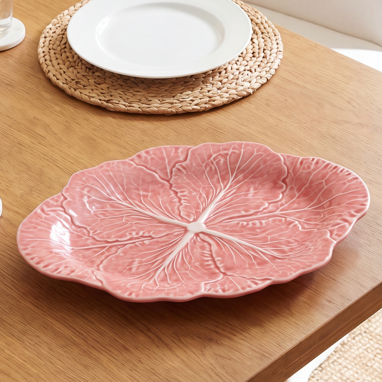 Cabbage Pink Small Oval Platter, Set of 2