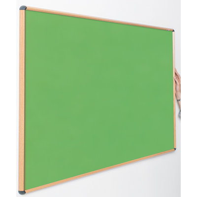 Shield Design Wood Effect Wall Mounted Bulletin Board