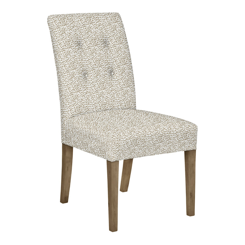 Chaise d'appoint à dossier boutonné Vanguard Butler, Neige digne, Hampton