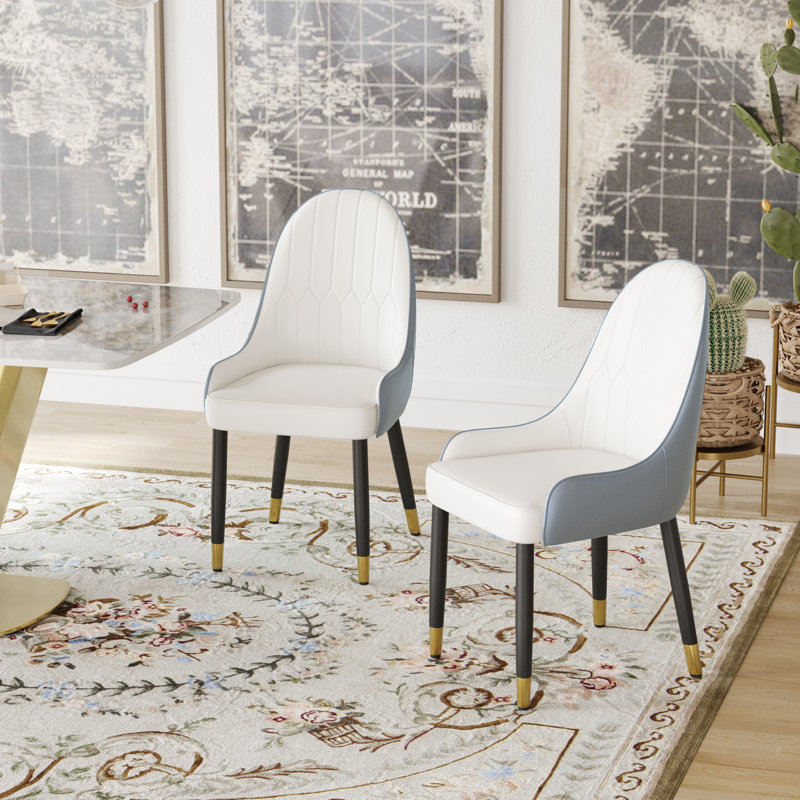 Chaise de salle à manger Azelene, Blanc / gris