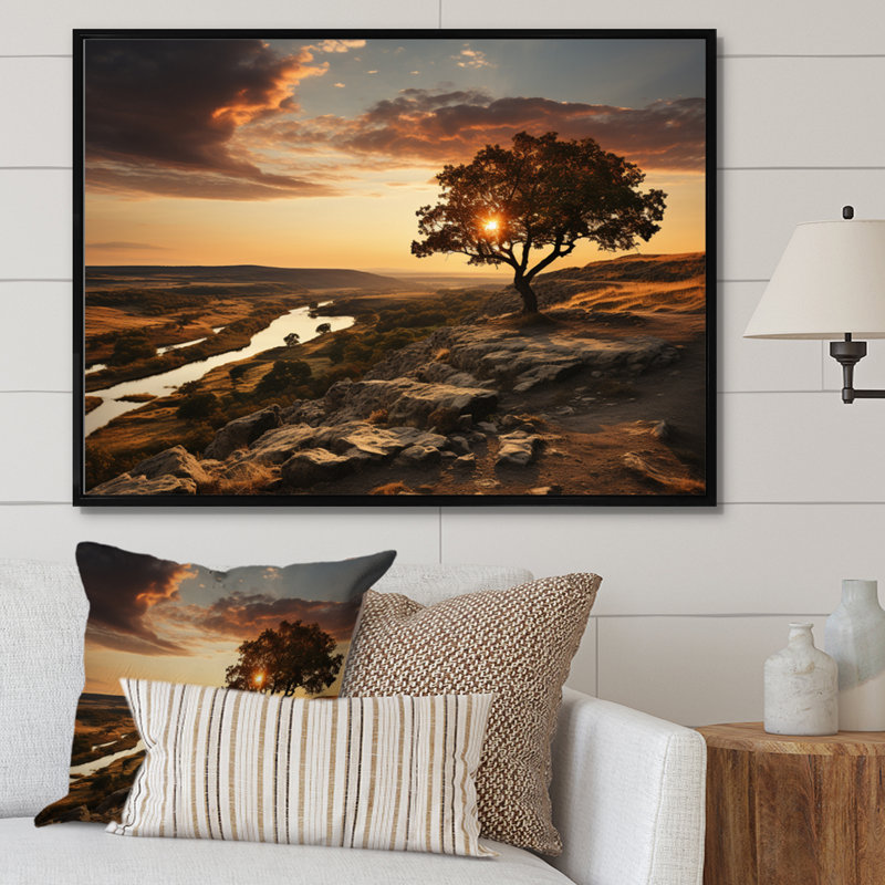 «Brown Sky Harmony» sur impression sur toile, H 30 po x l 40 po x P 1,5 po, Cadre flottant noir