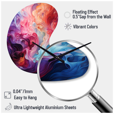 Opt Art Radiant Spectrum II - Boom Shape Large Multi-Color Wall Clock - Unique Shape