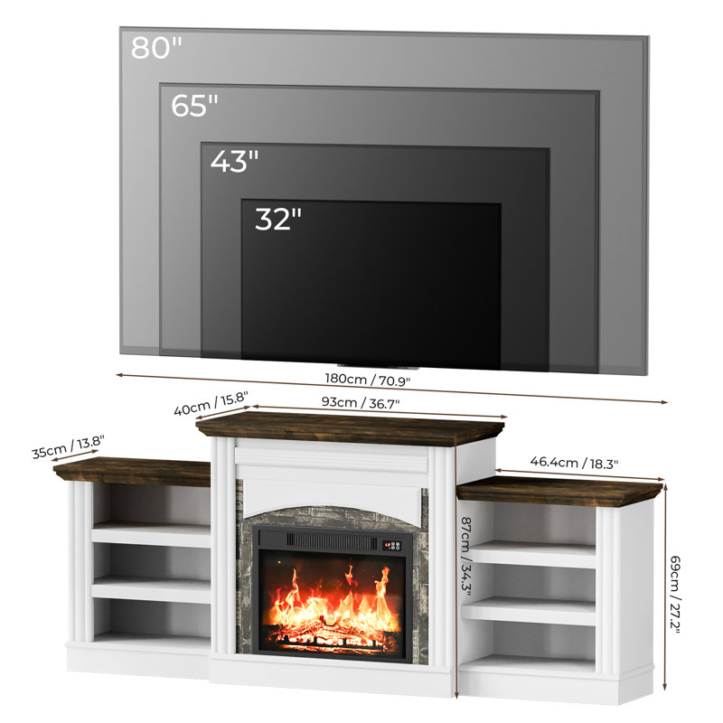 Meuble télé 72 po Farmhouse Fireplace
