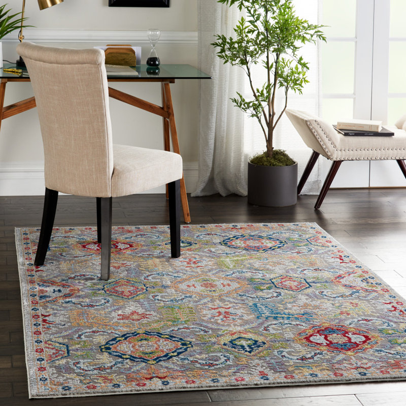 Tapis oriental gris / beige Lowndes, Rond 4 pi