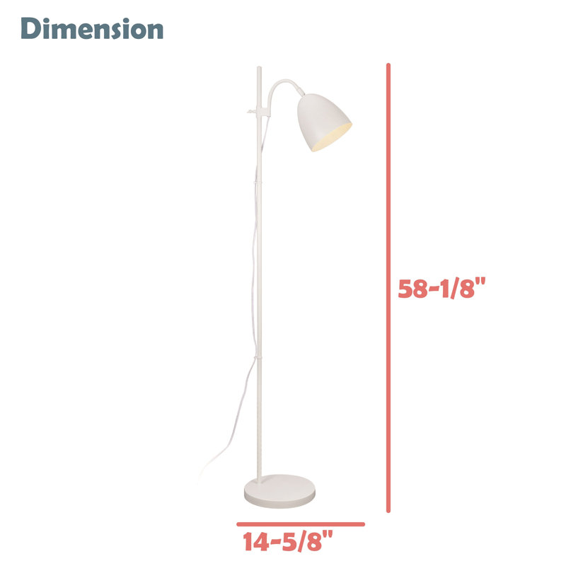 #42002-01-1,Floor Lamp Shade,61-7/8"H,E26 Socket,Bulb Not Included, Powder Coated, Matte White