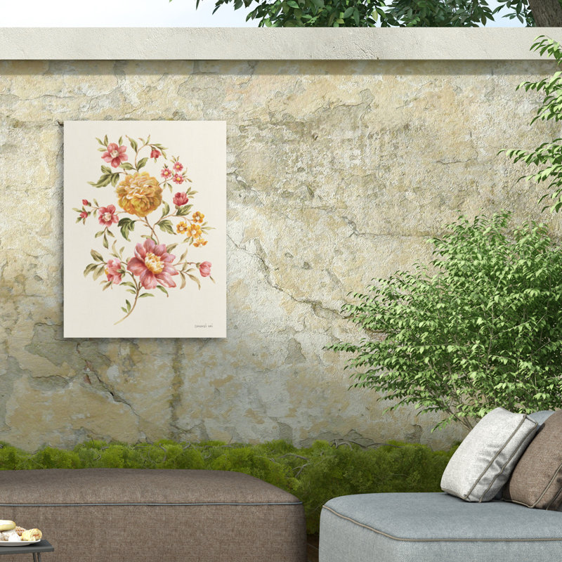Danhui Nai, fleurs dorées I, toile extérieure, 19" H x 14" W