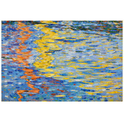 «Golden Ocean Waves», impression sur toile impressionniste pour une décoration côtière vibrante