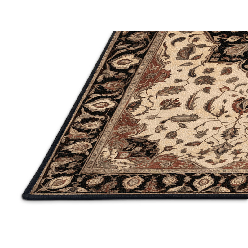 Tapis brun lavable à la machine, Rectangle 5 pi x 7 pi