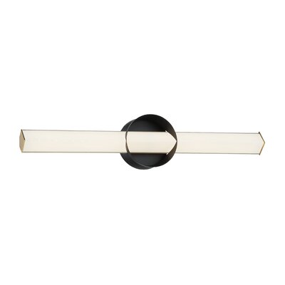 Garlen 1 - Light LED Dimmable Coal/Honey Gold Flush Mount -  Orren Ellis, 979FC6EB666D4B7C86F19A58396A0417