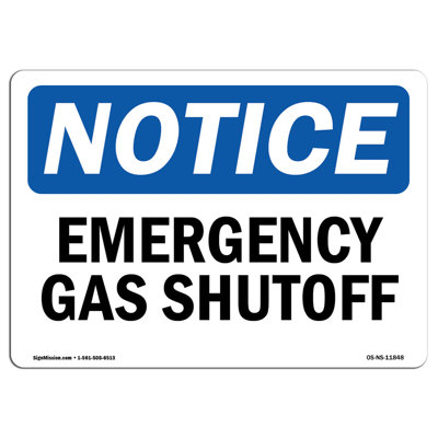Emergency Gas Shutoff Sign