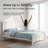 White Solid Wood Platform Queen Size Bed Frame with Panel Headboard, Scandinavian Minimalist Wooden Bed Base No Box Spring Needed, Farmhouse Bed Frame for Bedroom-646579864