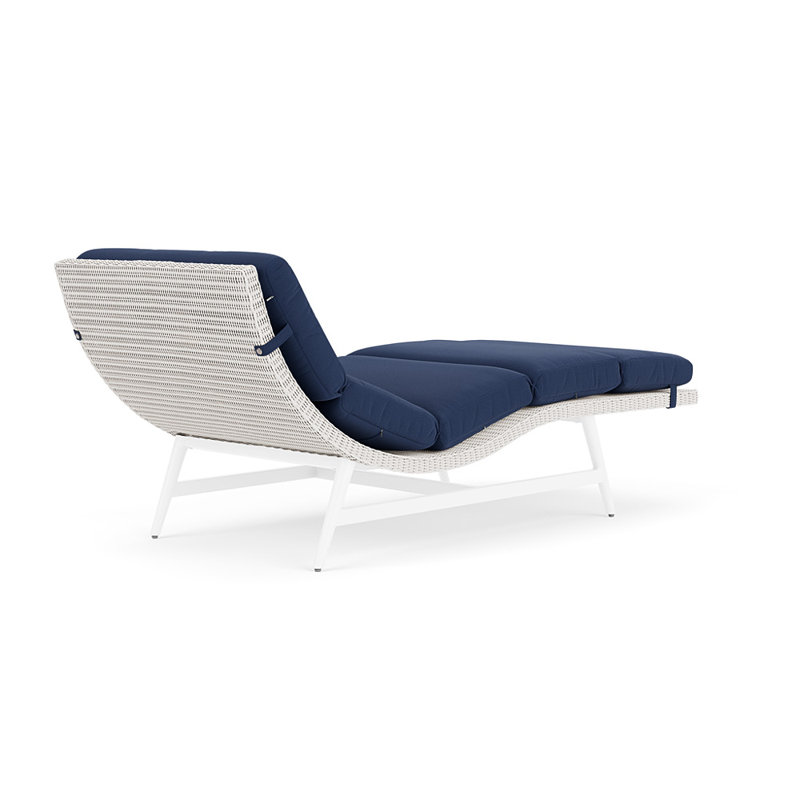 Cascade Outdoor Chaise Lounge, Beach Navy, White