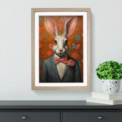 Rabbit Modern - Single Picture Frame Rectangle Print on Wood