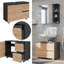 Langhorne 80cm Single Bathroom Vanity Base Only in Brown/Black