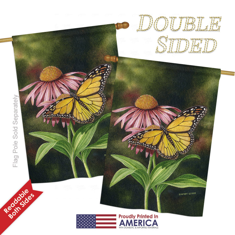 Drapeau de jardin en polyester 3,3 x 2,3 pi Elisia