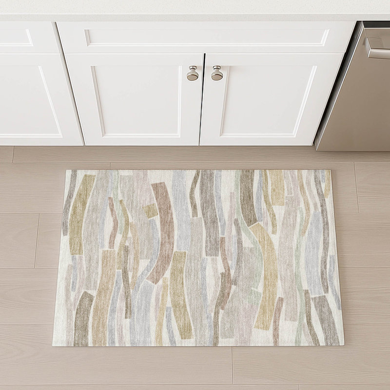Machine Washable Indoor/Outdoor Chantille ACN2776 Striped Rug, Ivory, 2'6" x 3'10"