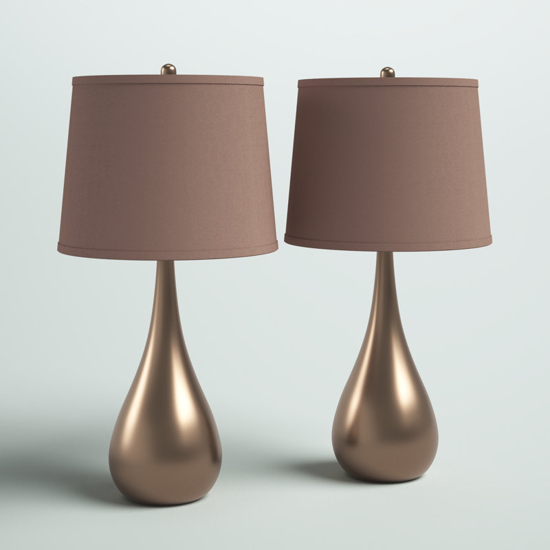 Ensemble de lampes de table standard Mcmunn, Brun, Powder Pewter