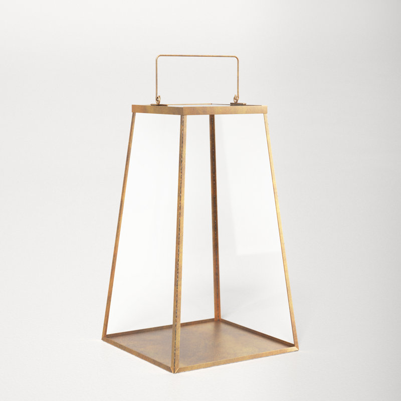 Gold Iron Handmade Tabletop Candle Lantern