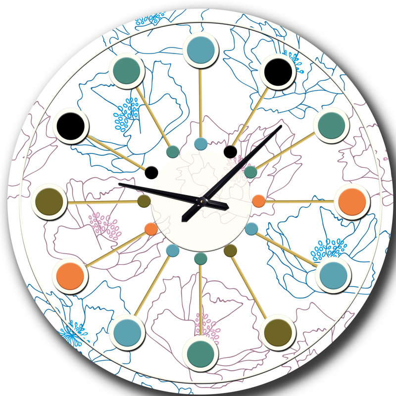 Horloge murale rétro Mid-Century, Moyenne