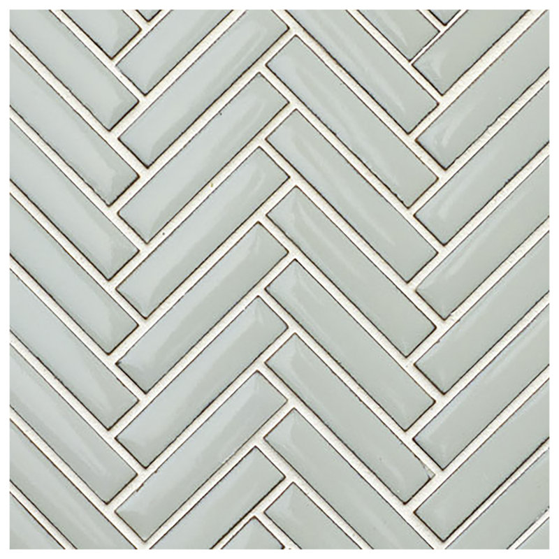 Carreau de céramique en céramique à chevrons pour mur et plancher, Gris