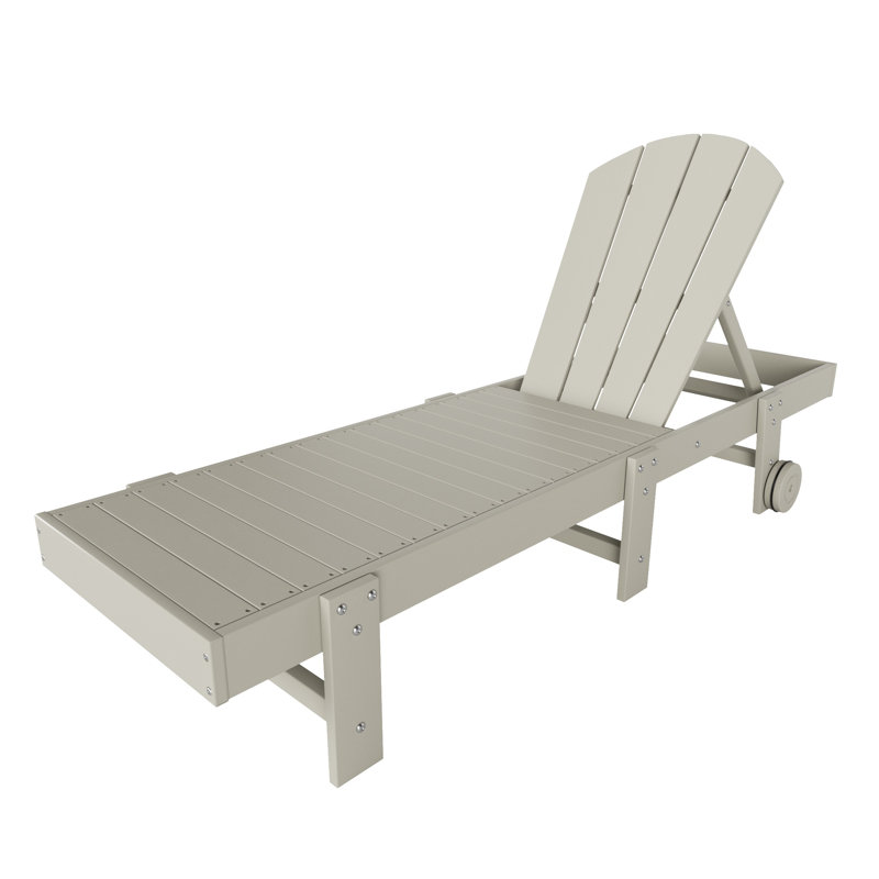 Laguna 77.6" Long Outdoor All-Weather Poly Reclining Single Chaise, Off White