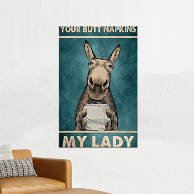 Toile imprimée: «Your Buck Napkins My Lady», art mural rétro 1P
