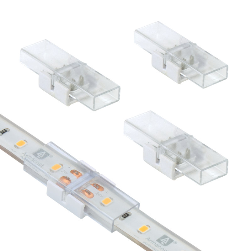 Clear IP67 Outdoor LED Tape Light Connectors, 4 Pack