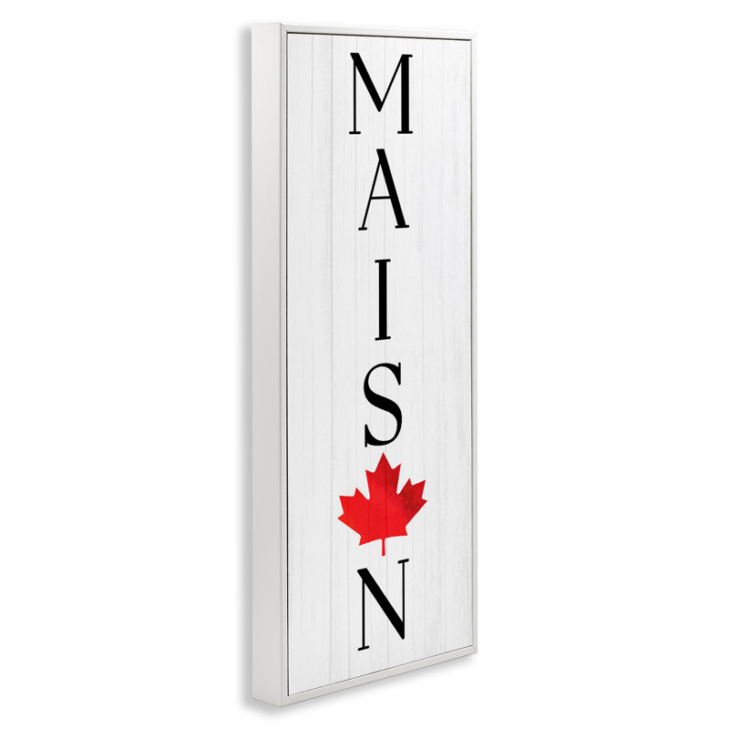 Maison verticale avec giclée encadrée de feuille d'érable, design par Lil 'Rue, H 24 po x l 10 po