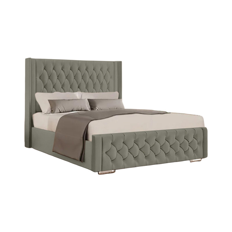 Athlene Upholstered Bed Frame, Single (3'), Asphalt
