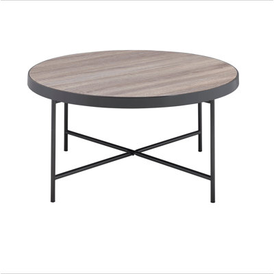 Industrial Style Round Coffee Table 1Pc Metal Finish Living Room Furniture