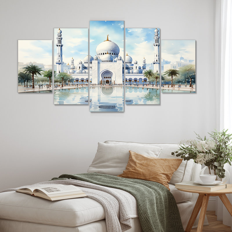 Ensemble d'art mural blanc "Mosquée blanche"
