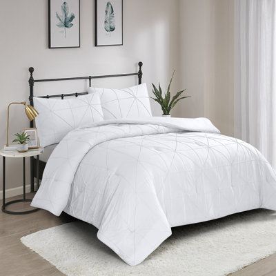 Hartford Pintuck 3-Piece Pleated Microfiber Comforter Set 