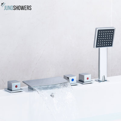 Juno Waterfall Roman Tub Faucet with Hand Held Shower