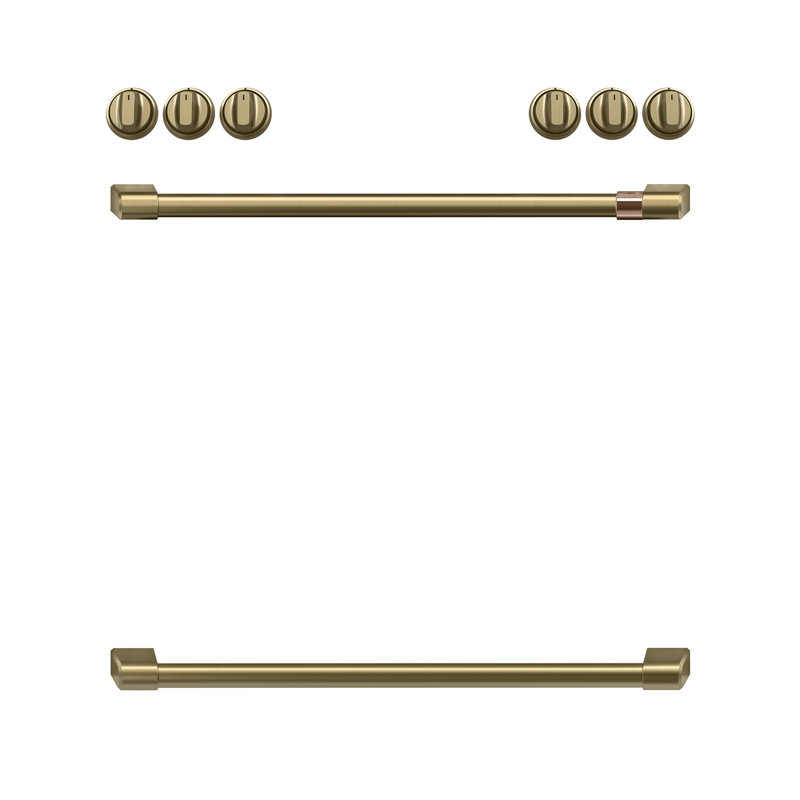 Front Control Electric Range Handle Kit, Brushed Brass