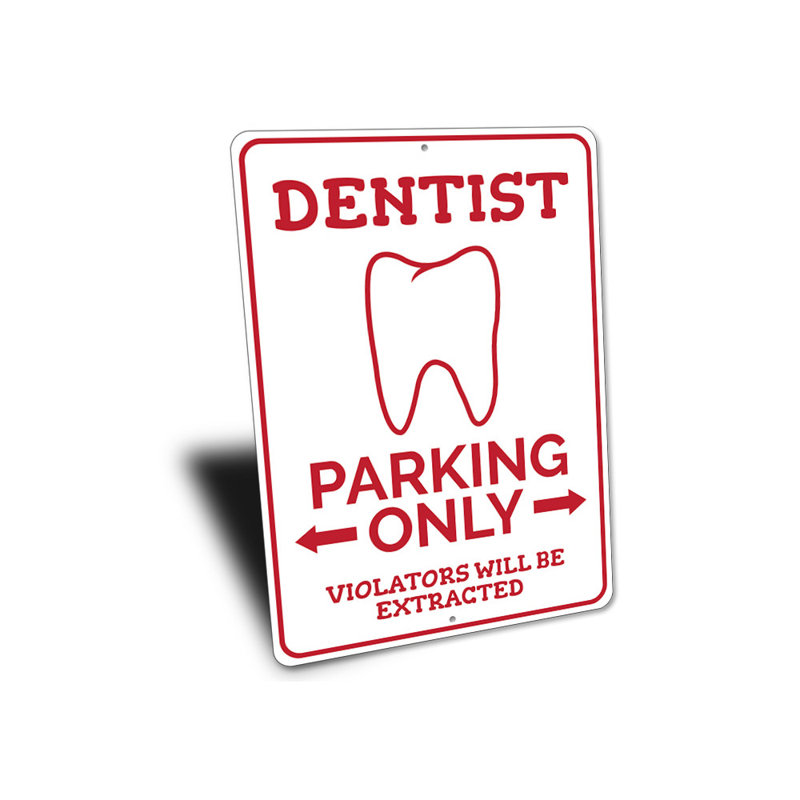 Plaque de dentiste en aluminium, H 18 po x l 12 po x P 0,06 po