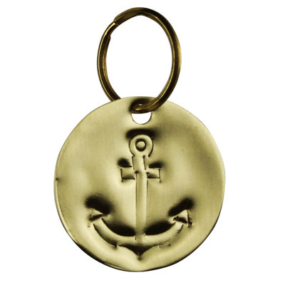 Pressed Brass Keychain - Anchor