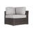 Fauteuil d'angle modulaire entièrement assemblé en osier brun Miami (collection Curved)