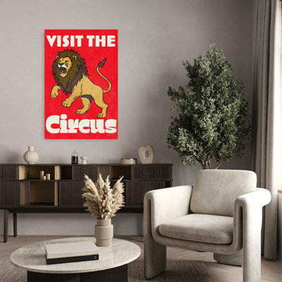 Contemporary Art Bold Classic Retro Lion Wall Art - Wrapped Canvas Print