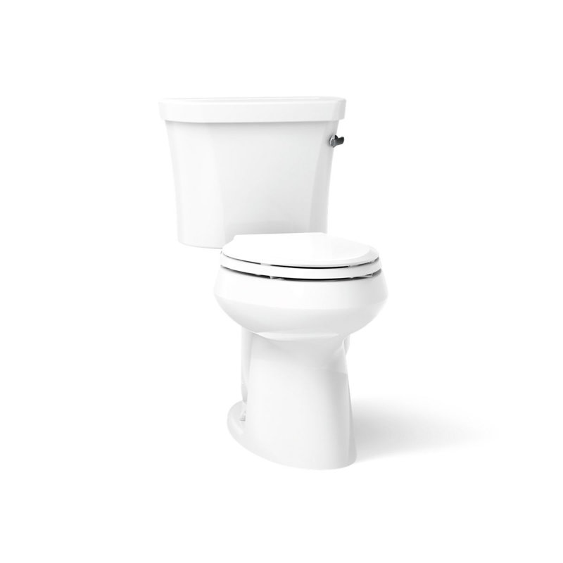 Highline 1.28 GPF Water Efficient Elongated Two-Piece toilet (Seat Not Included), Ice Gray, Right-Hand