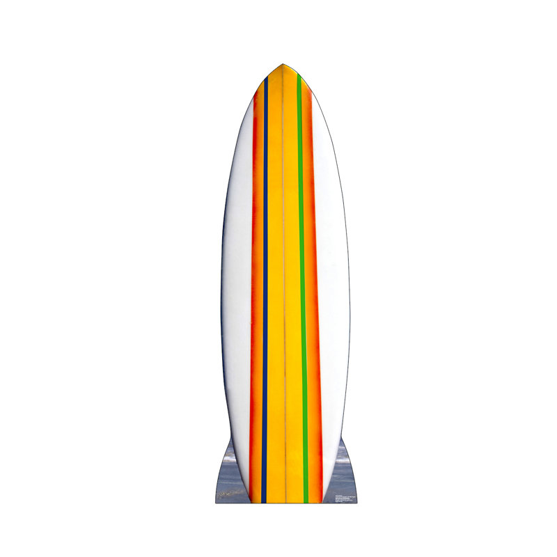 Life-Size Multicolor Surfboard Cardboard Standup